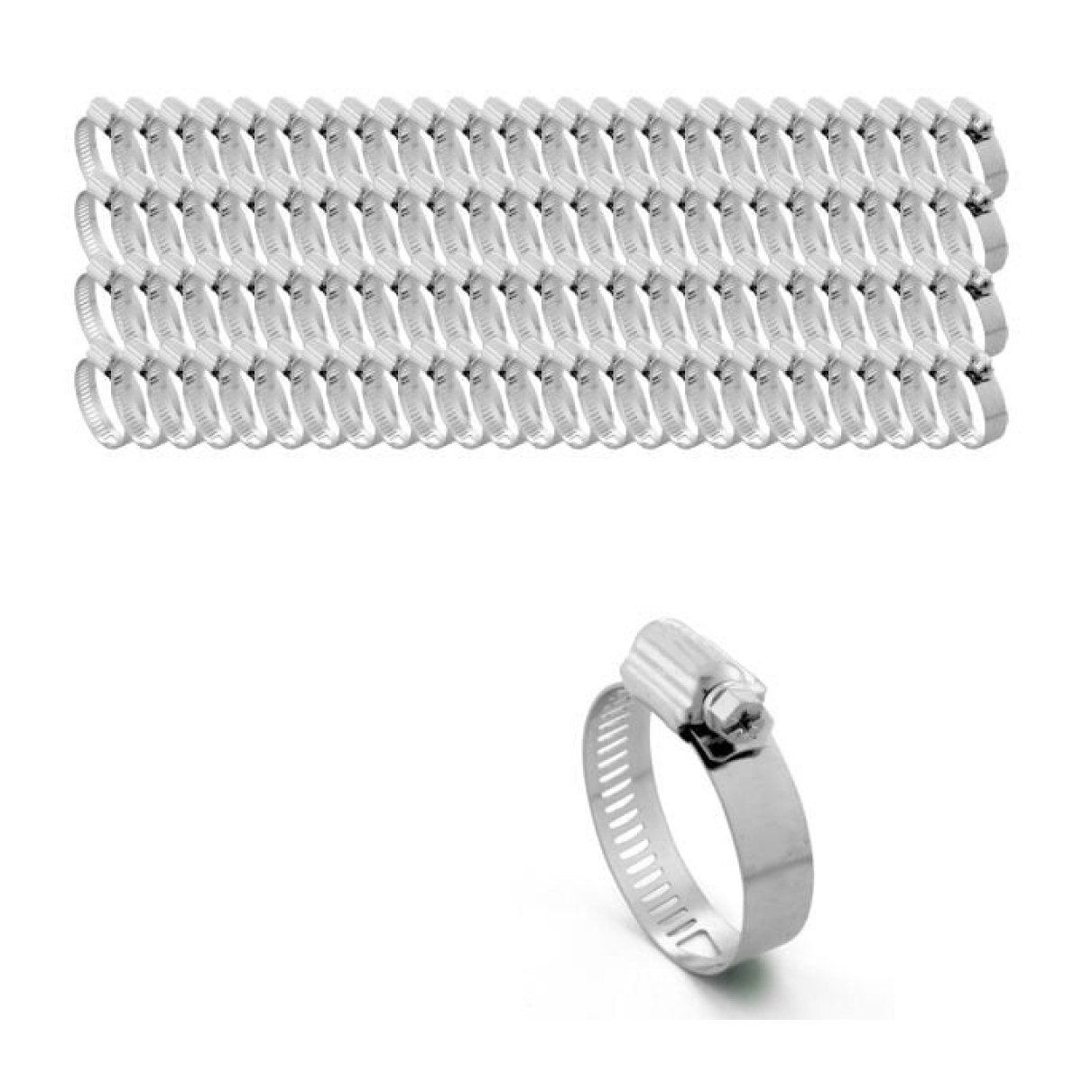 Borox Ayarlanabilir Çelik Hortum Kelepçesi 8x12mm - Hortum Bağlantı Aparatları 100 Adet/Paket