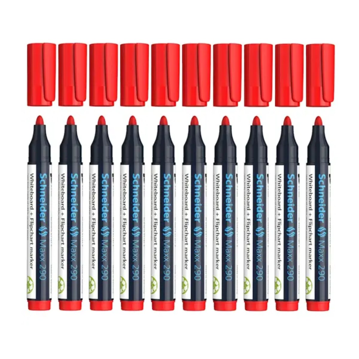 Schneider Maxx 290 Tahta Kalemi Red - 2-3mm - White Tahta ve Flipchart Kalemi - 10 pcs