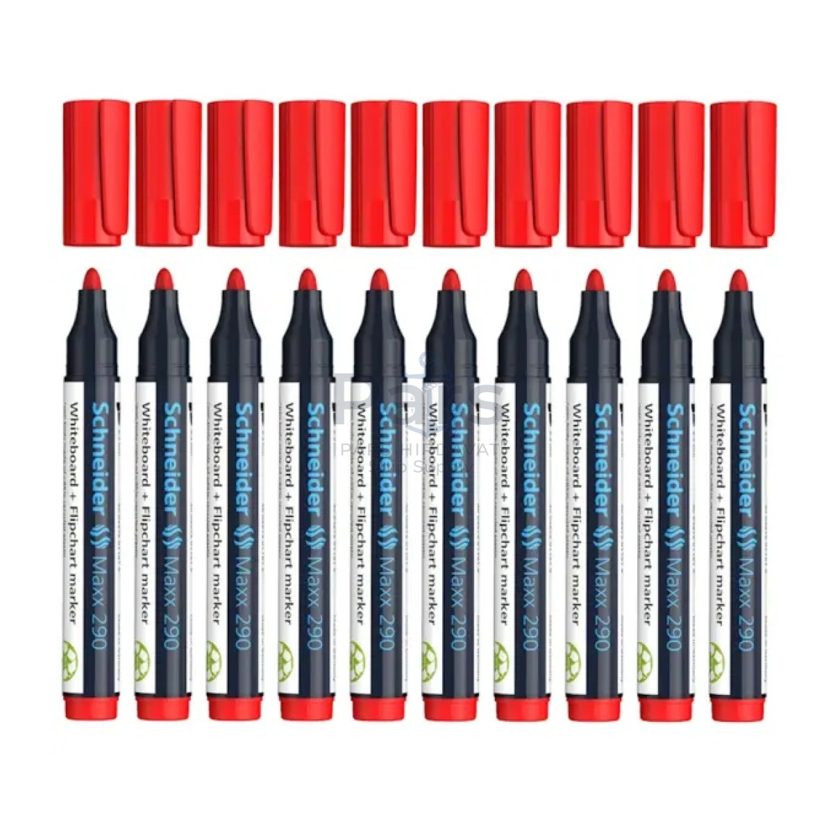 Schneider Maxx 290 Tahta Kalemi Red - 2-3mm - White Tahta ve Flipchart Kalemi - 10 pcs