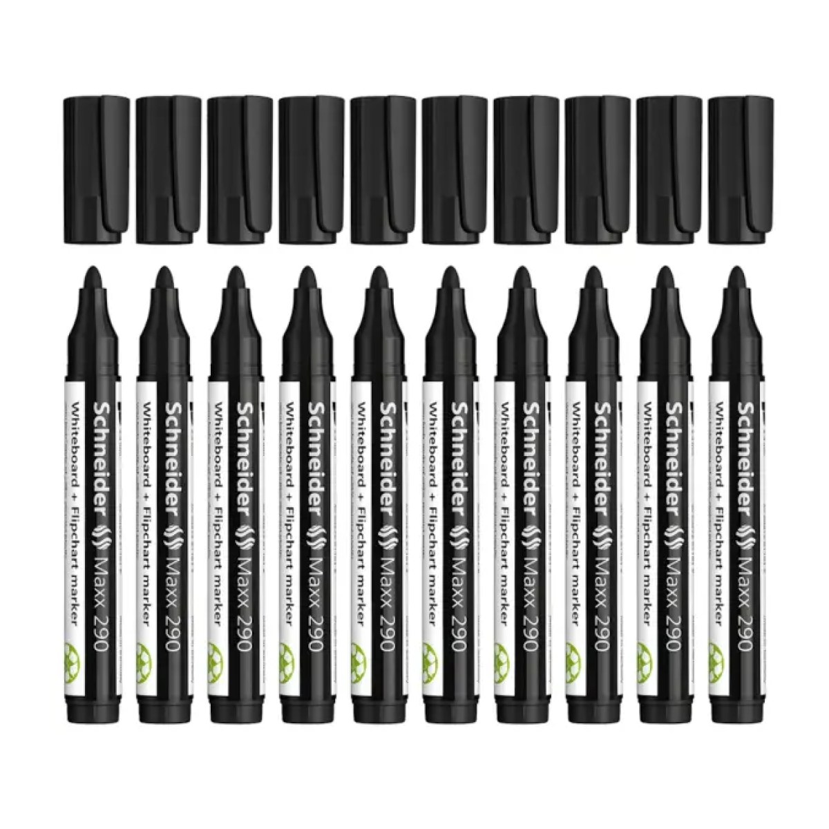 Schneider Maxx 290 Tahta Kalemi Siyah - 2-3mm - Beyaz Tahta ve Flipchart Kalemi - 10 Adet