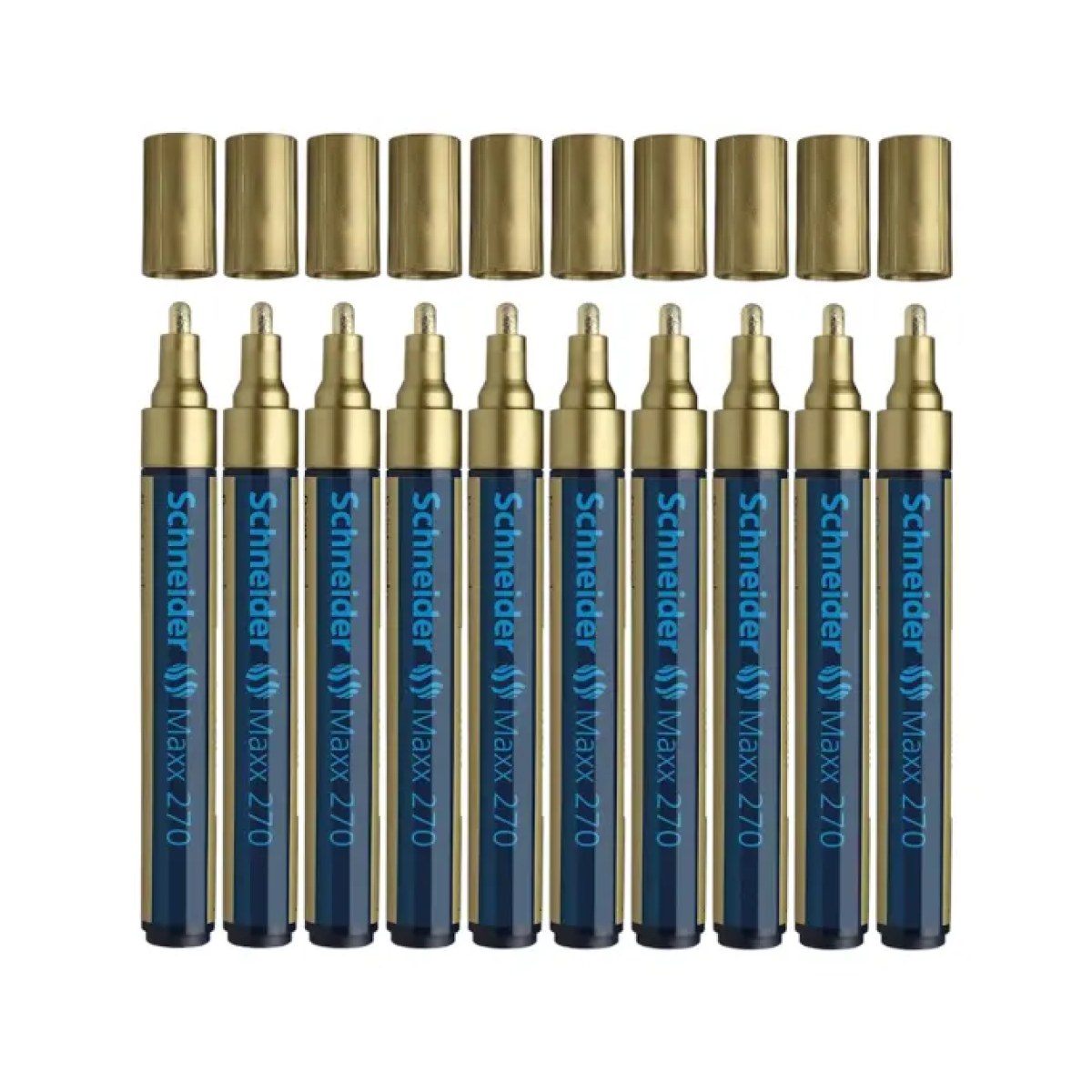 Schneider Maxx 270 Asetat Kalemi Altın - 1-3mm - Boya Markörü - Cam Kalemi 10 pcs Toptan