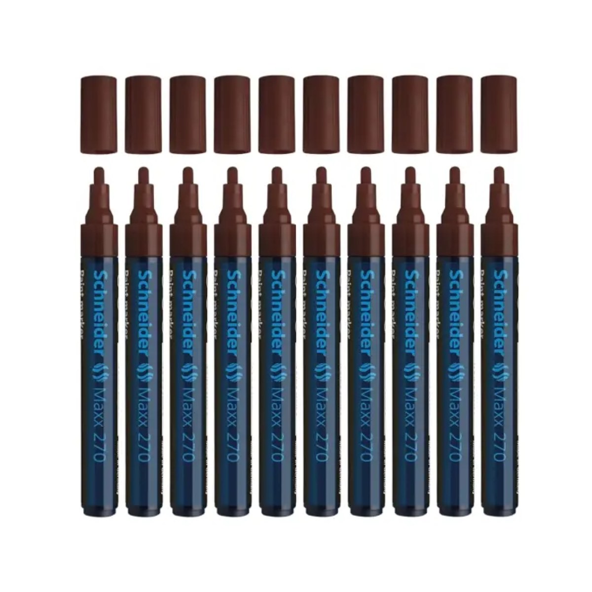 Schneider Maxx 270 Asetat Kalemi Kahverengi - 1-3mm - Boya Markörü - Cam Kalemi 10 Adet Toptan