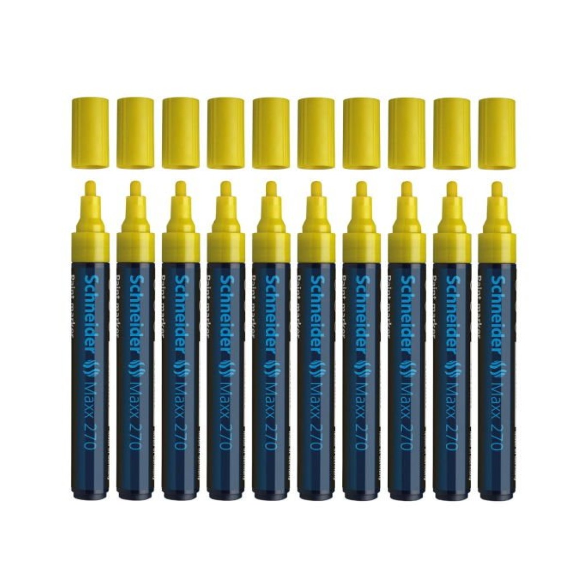 Schneider Maxx 270 Asetat Kalemi Yellow - 1-3mm - Boya Markörü - Cam Kalemi 10 pcs Toptan
