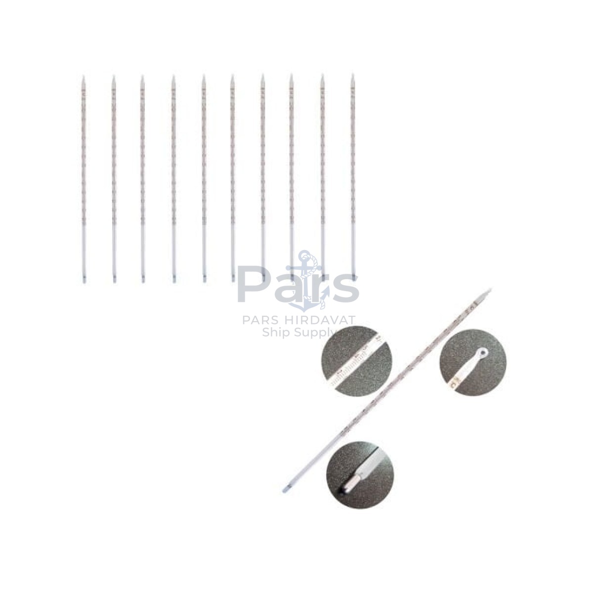 Borox Civalı Termometre - Kimya Termometresi -10-250C - 10lu