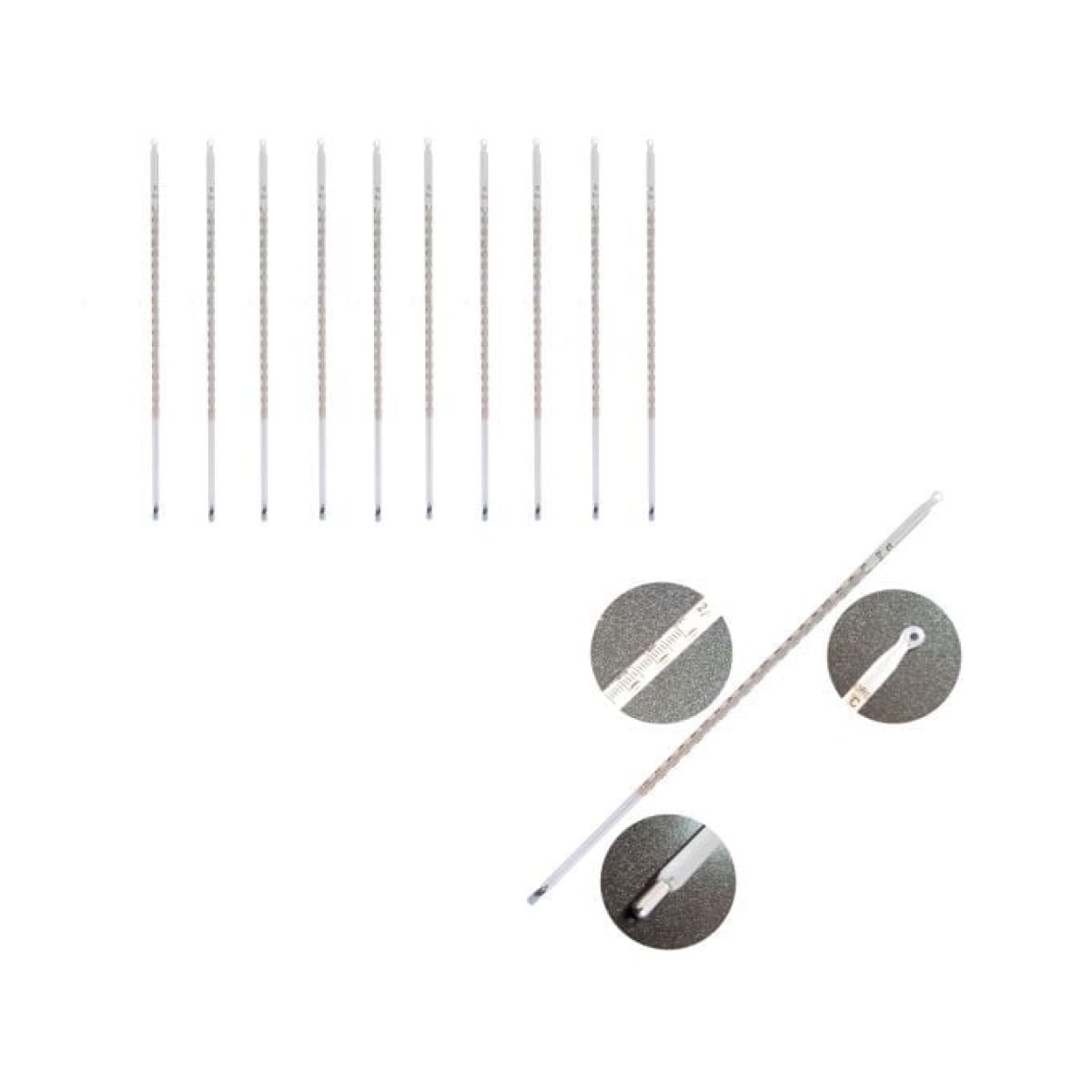 Borox Civalı Termometre - Kimya Termometresi -10-360C - 10lu