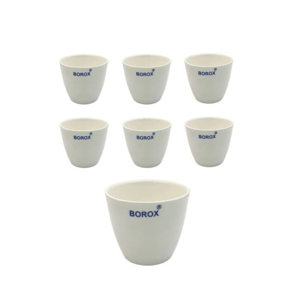 Borox Porselen Kroze - Orta Form - 80ml - Medium Form Crucible - 6 Adet Toptan