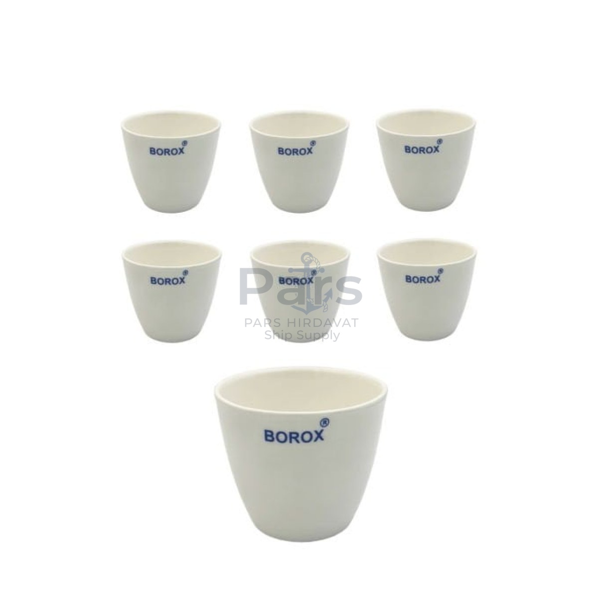 Borox Porselen Kroze - Orta Form - 80ml - Medium Form Crucible - 6 pcs Toptan