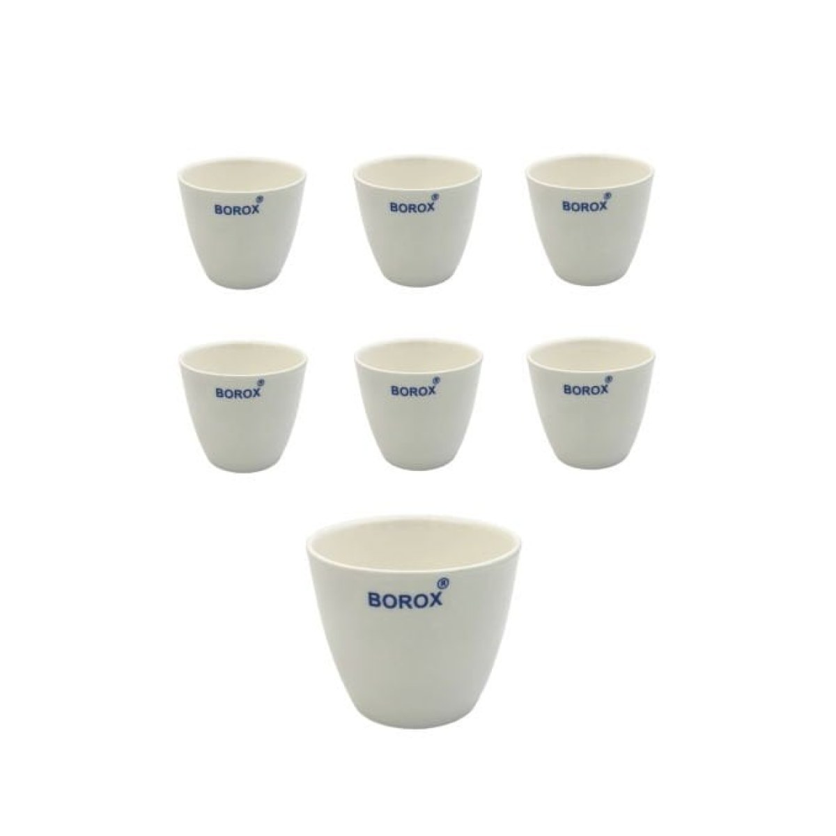 Borox Porselen Kroze - Orta Form - 45ml - Medium Form Crucible - 6 pcs Toptan