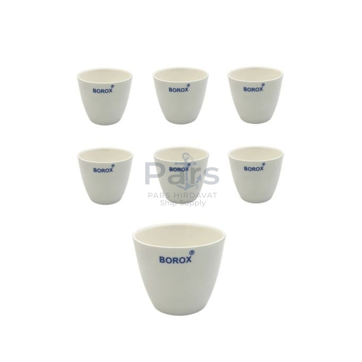 Borox Porselen Kroze - Orta Form - 45ml - Medium Form Crucible - 6 pcs Toptan