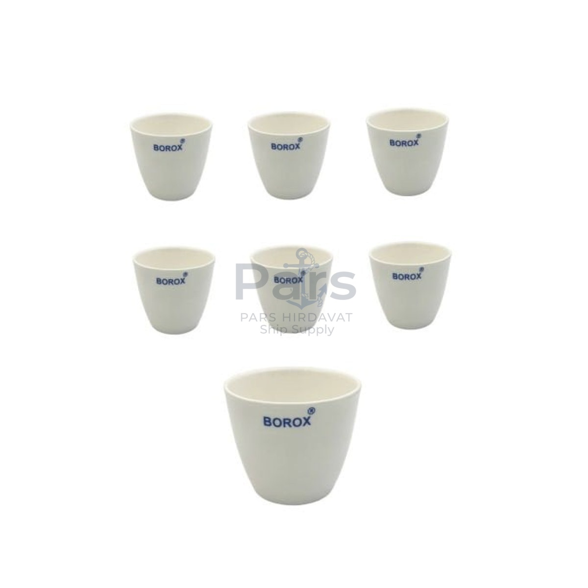 Borox Porselen Kroze - Orta Form - 30ml - Medium Form Crucible - 6 pcs Toptan