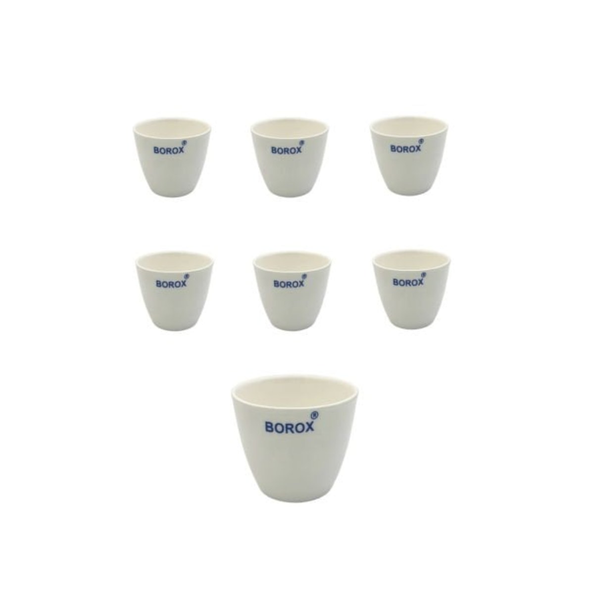 Borox Porselen Kroze - Orta Form - 20ml - Medium Form Crucible - 6 Adet Toptan