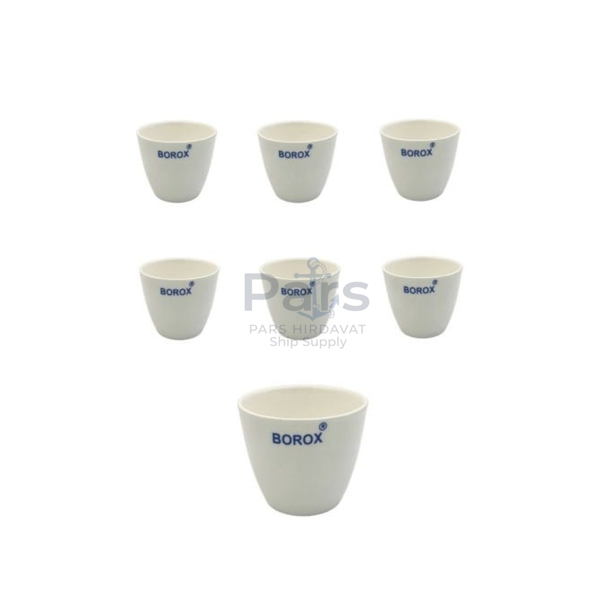 Borox Porselen Kroze - Orta Form - 20ml - Medium Form Crucible - 6 pcs Toptan