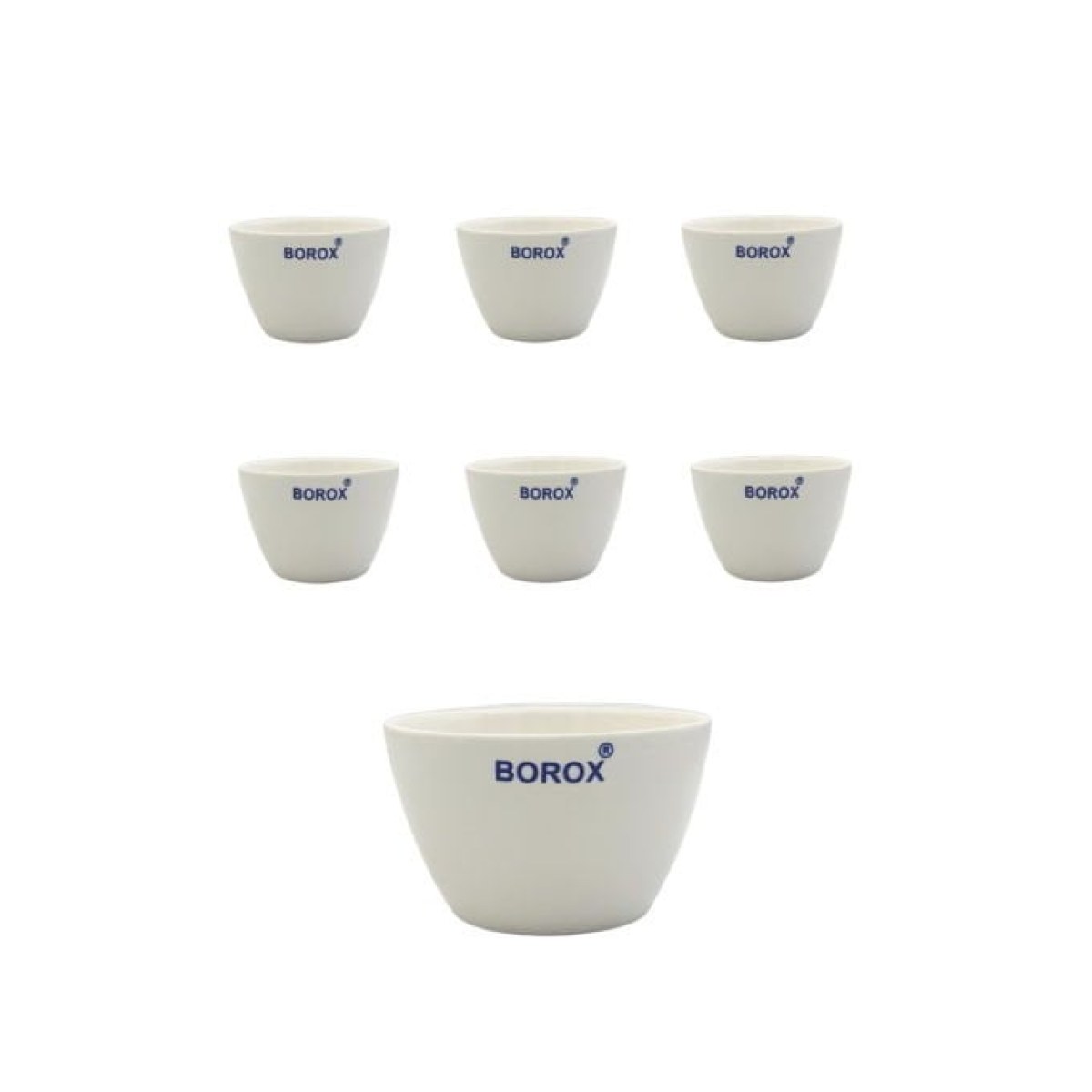 Borox Porselen Kroze - Kısa Form - 60ml - Low Form Crucible - 6 Adet Toptan