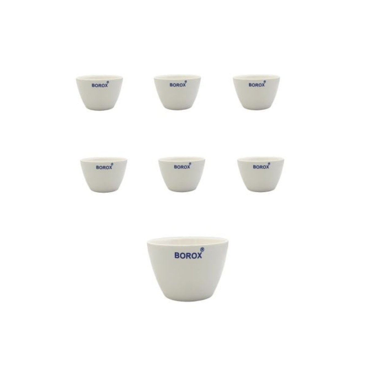 Borox Porselen Kroze - Kısa Form - 21ml - Low Form Crucible - 6 pcs Toptan