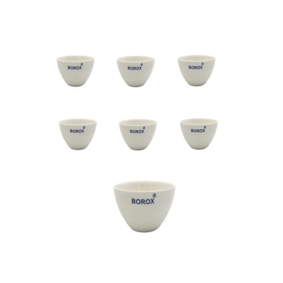 Borox Porselen Kroze - Kısa Form - 15ml - Low Form Crucible - 6 pcs Toptan