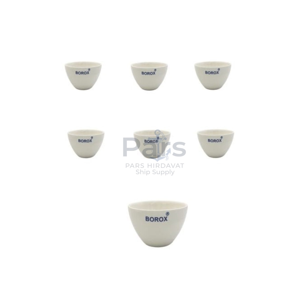 Borox Porselen Kroze - Kısa Form - 5ml - Low Form Crucible - 6 pcs Toptan
