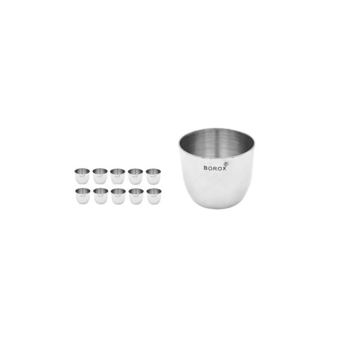 Borox Paslanmaz Çelik Kroze 25ml - Crucible - 10 Adet Toptan