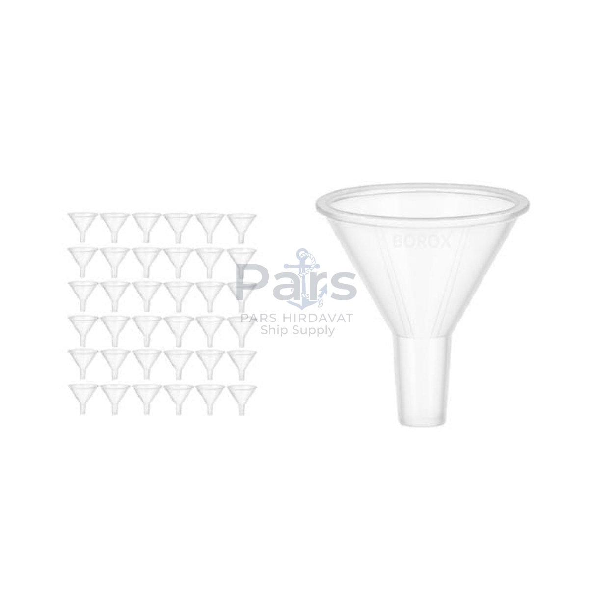 Borox Plastik Toz Huni 65mm - Laboratuvar Hunisi - Paralel Gövde - 36 pcs/Toptan
