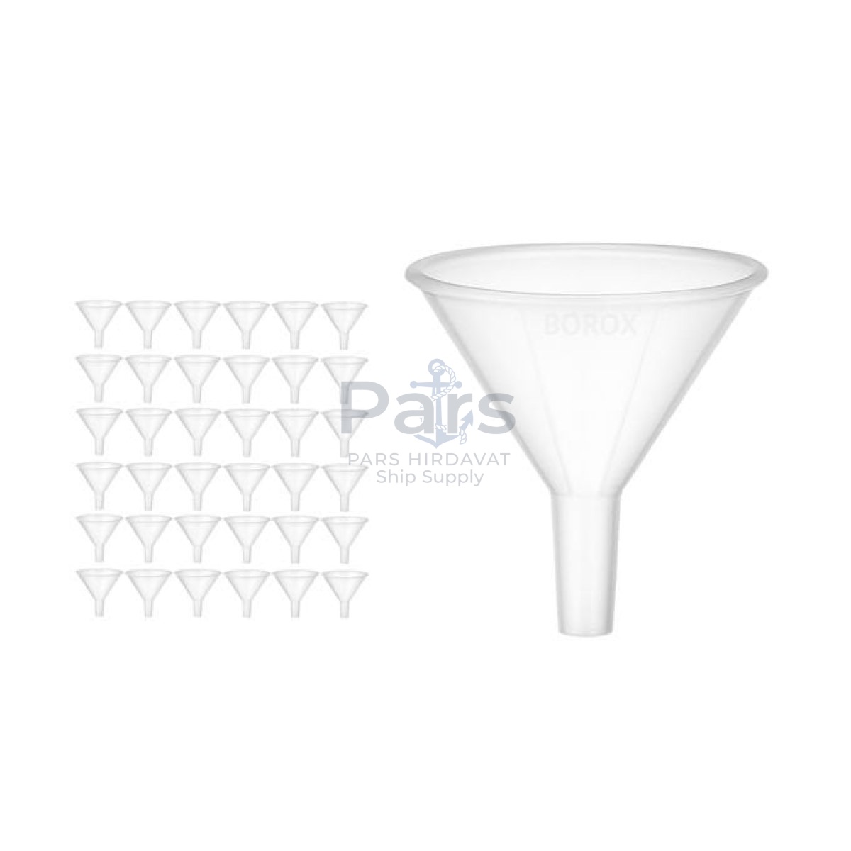 Borox Plastik Toz Huni 80mm - Laboratuvar Hunisi - Paralel Gövde - 36 pcs/Toptan