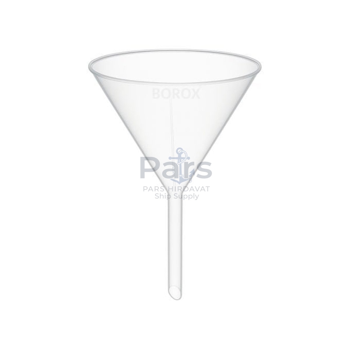 Borox Plastik Huni 150mm - Laboratuvar Hunisi - Uzun Saplı