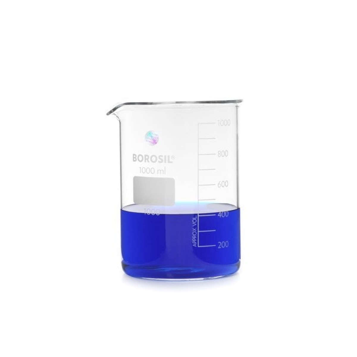 Borosil Cam Beher 1000 ml - Kısa Form Isıya Dayanıklı Beaker