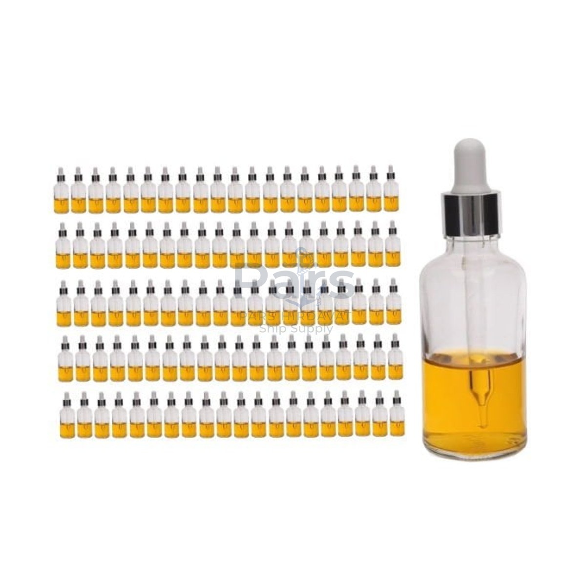 Borox Cam Damlatma Şişe 50 ml - Damlalıklı Şişe 50cc Kapaklı - 100 pcs Toptan