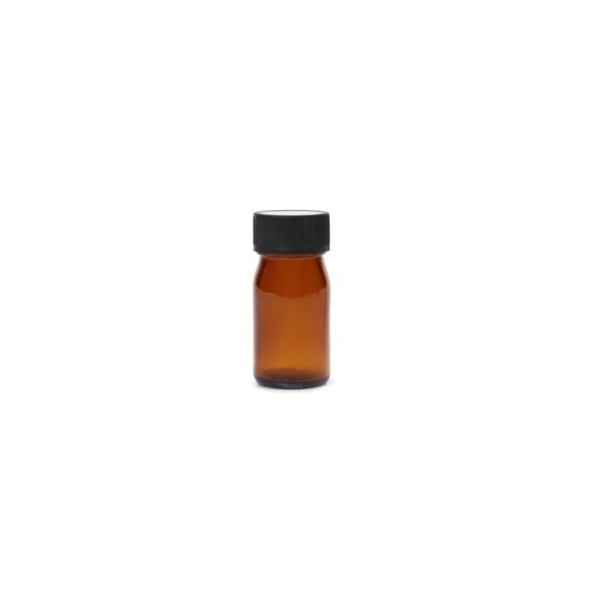 Borox Amber Cam Şişe Geniş Ağız 30 ml - Black Kapaklı Şişe
