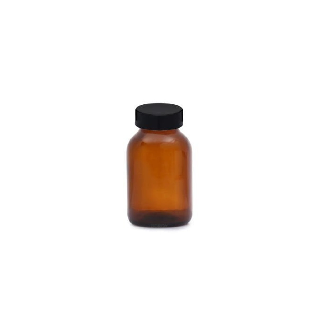 Borox Amber Cam Şişe Geniş Ağız 200 ml - Black Kapaklı Şişe