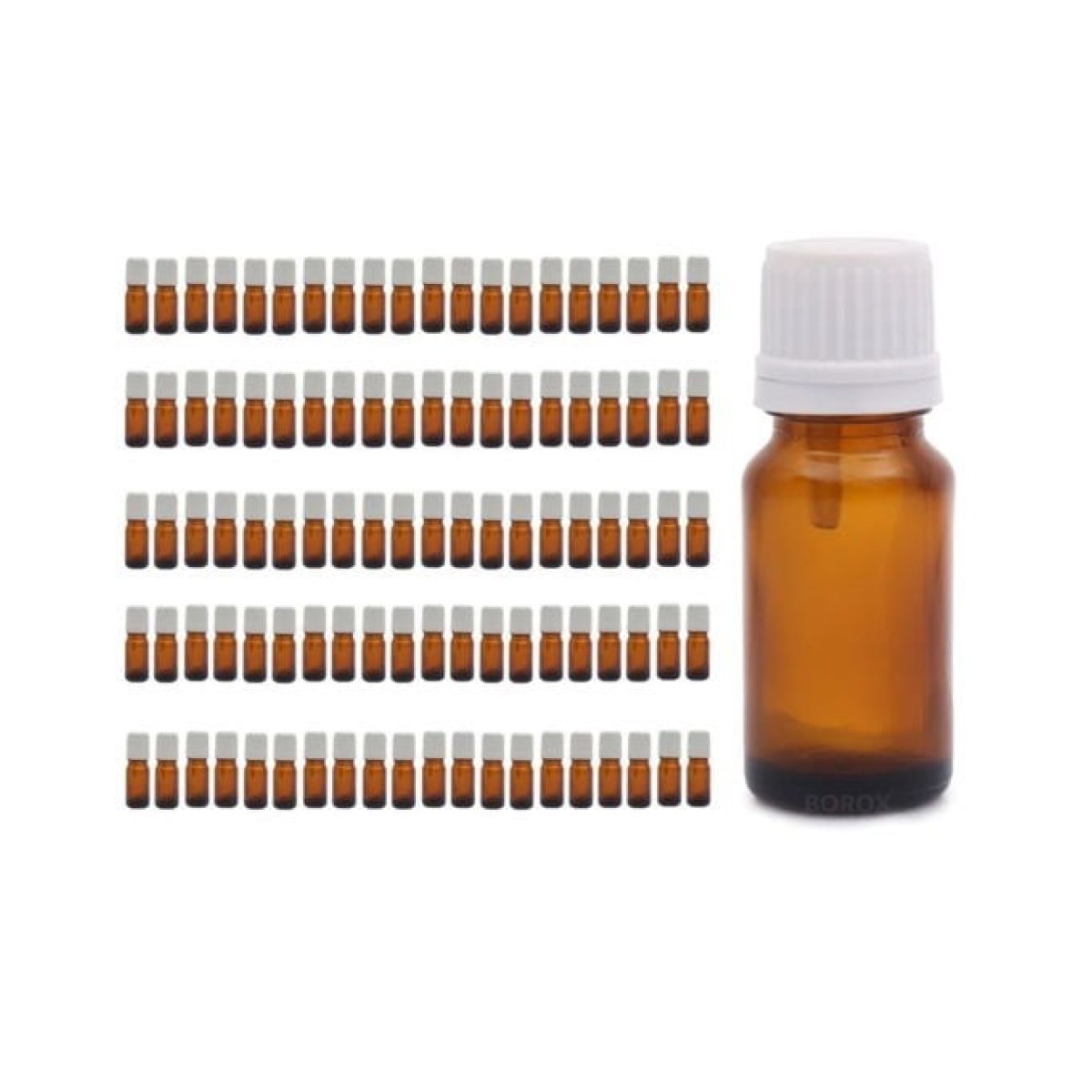 Borox Cam Damlatma Şişe 30 ml - Amber Damlalıklı Şişe 30 cc - 100 Adet Toptan