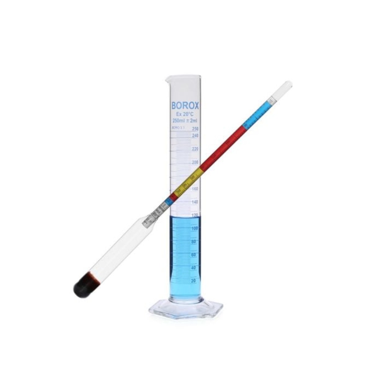 Greinorm Alkolmetre Renkli - Alkol Ölçer + 250ml Cam Mezür