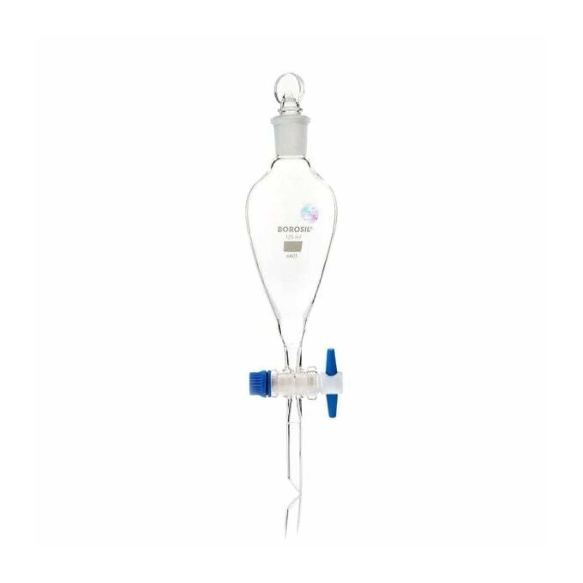 Borosil Cam Ayırma Hunisi 125 ml - Teflon Musluklu Tıpalı