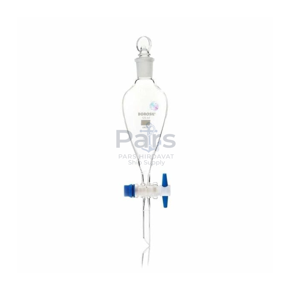 Borosil Cam Ayırma Hunisi 125 ml - Teflon Musluklu Tıpalı