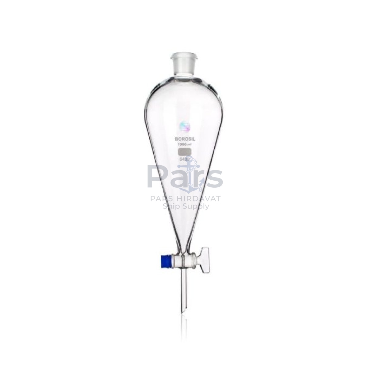 Borosil Cam Ayırma Hunisi 125 ml - Cam Musluklu Tıpalı Huni