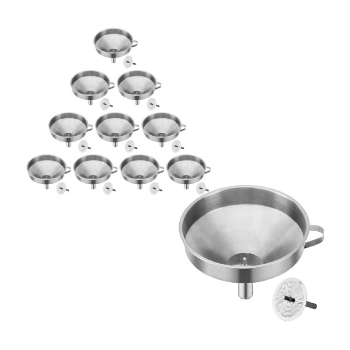 Borox Stainless Steel Huni 150mm - Kulplu Filtreli - 10 pcs