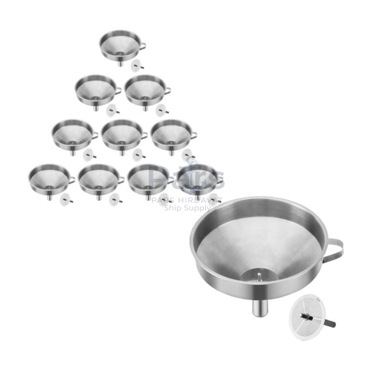 Borox Stainless Steel Huni 150mm - Kulplu Filtreli - 10 pcs