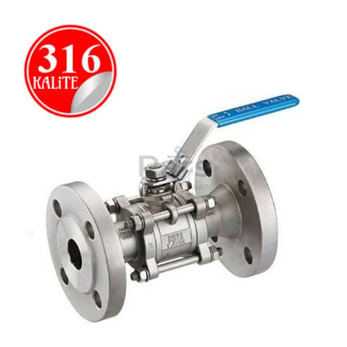 Stainless Steel 316 Kalite 3 Parçalı Flangelı Vana - 1" (DN25)