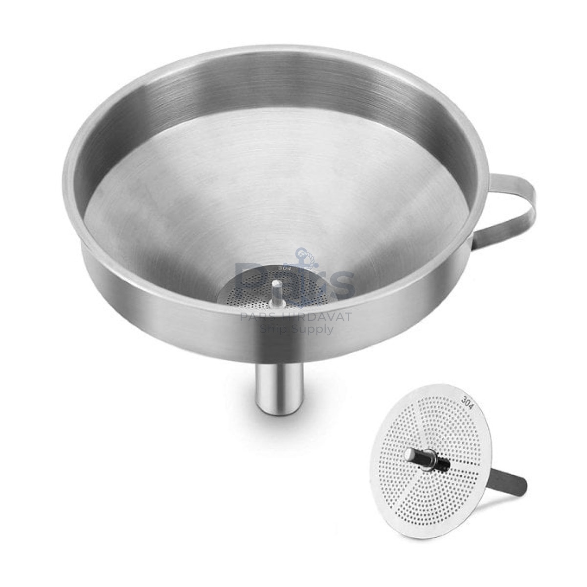 Borox Stainless Steel Huni Filtreli 150 mm - Kulplu Süzgeçli
