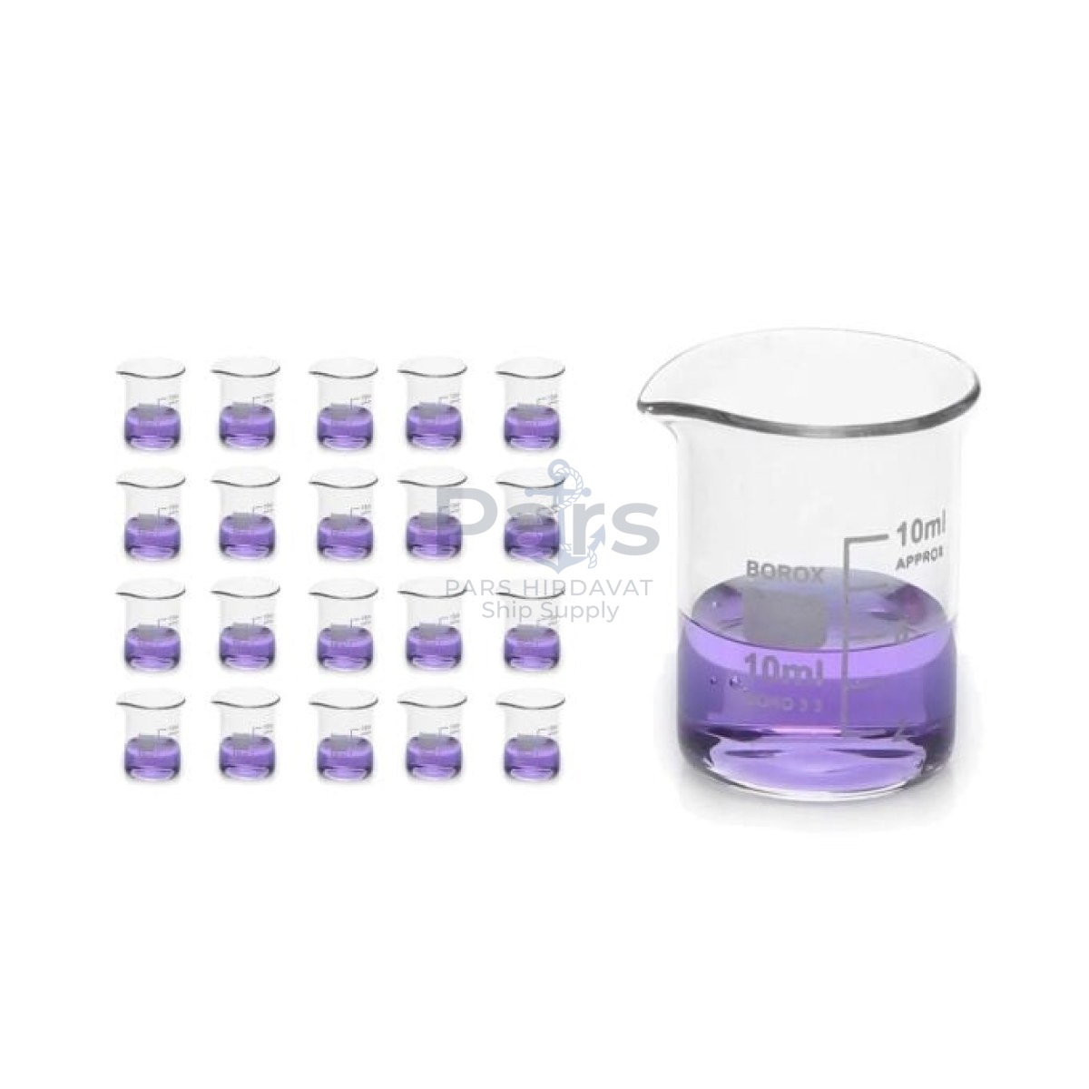 Borox Cam Beher 10 ml - Kısa Form Beaker 20 pcs-Paket