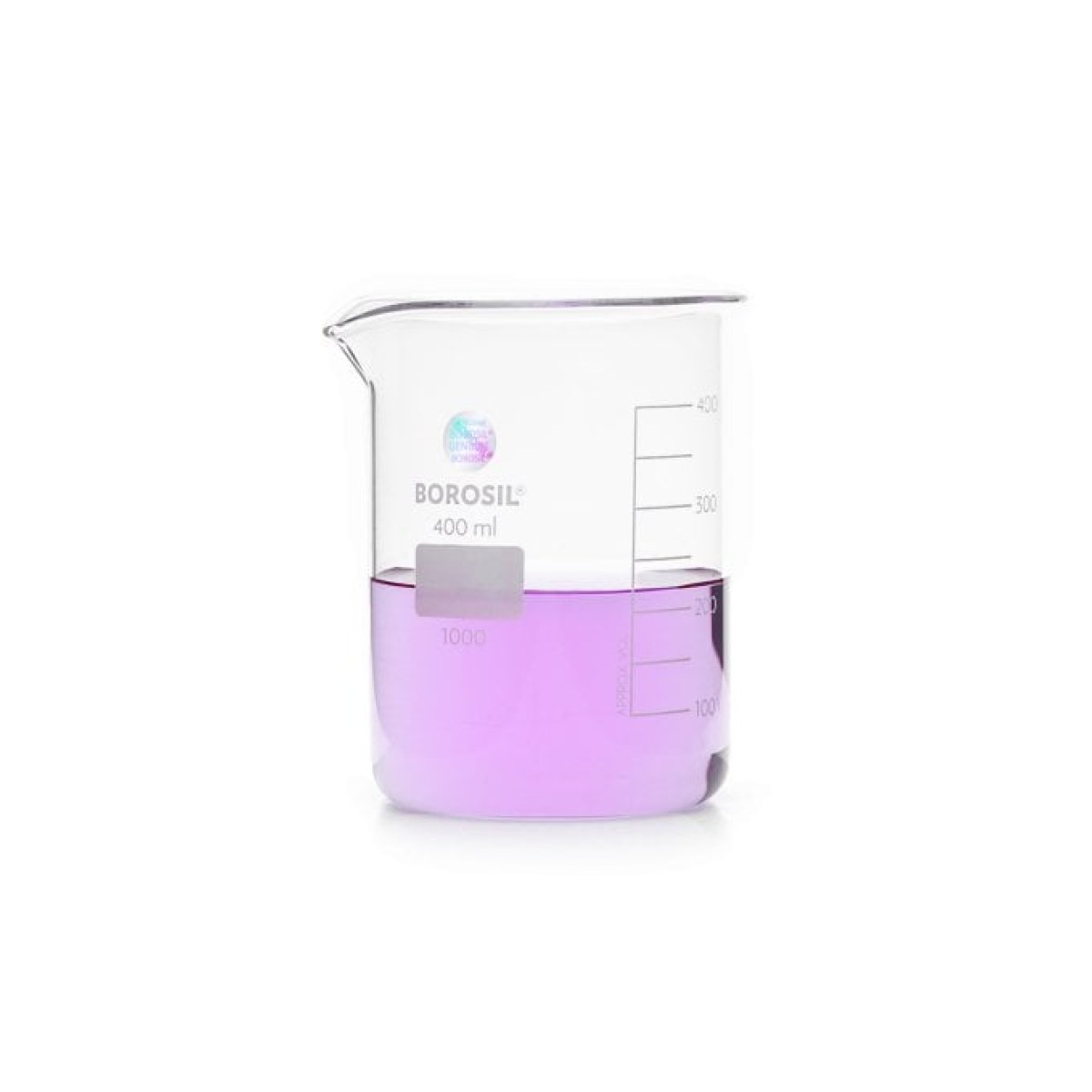 Borosil Cam Beher 400 ml - Kısa Form Isıya Dayanıklı Beaker