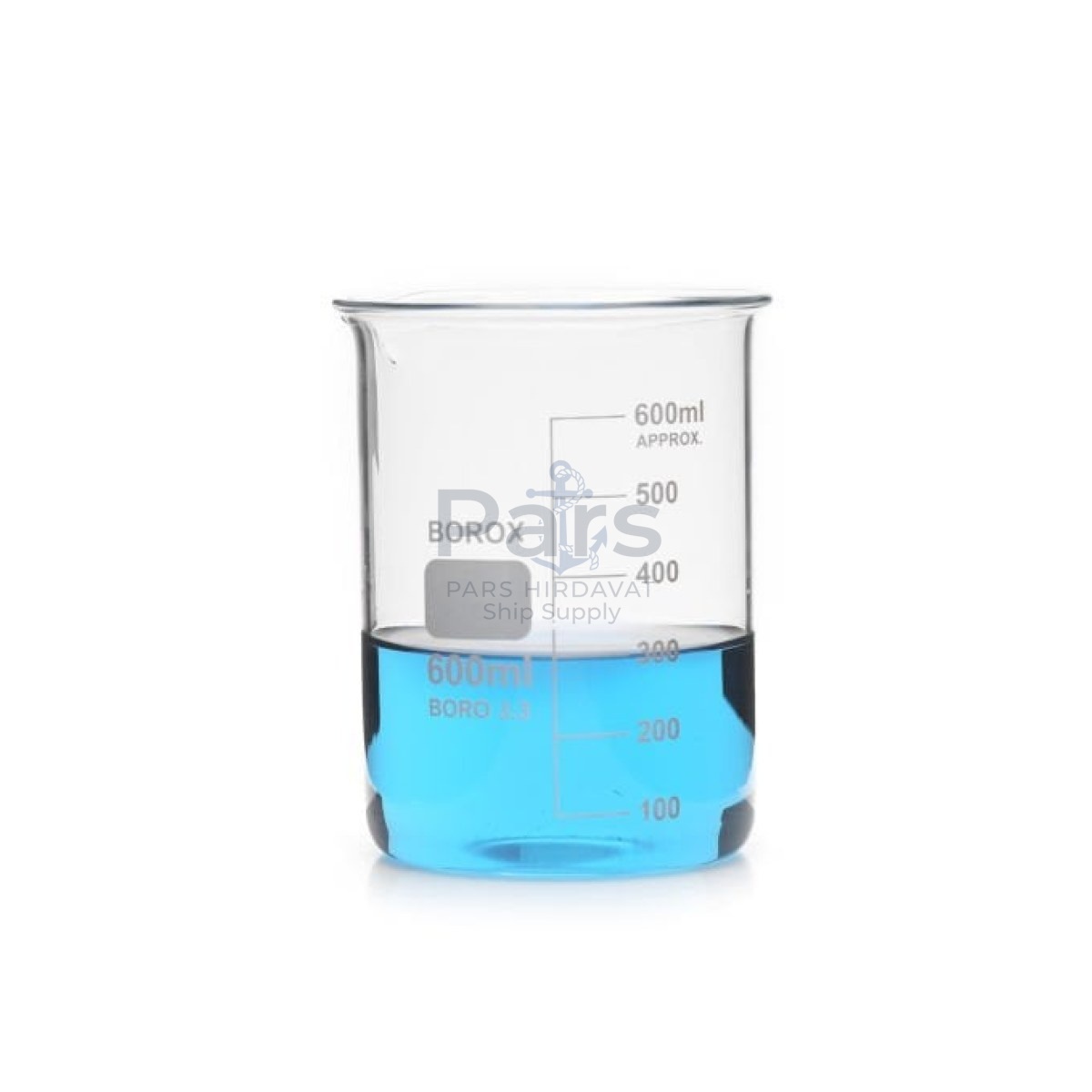 Borox Cam Beher 600 ml - Kısa Form Isıya Dayanıklı Beaker