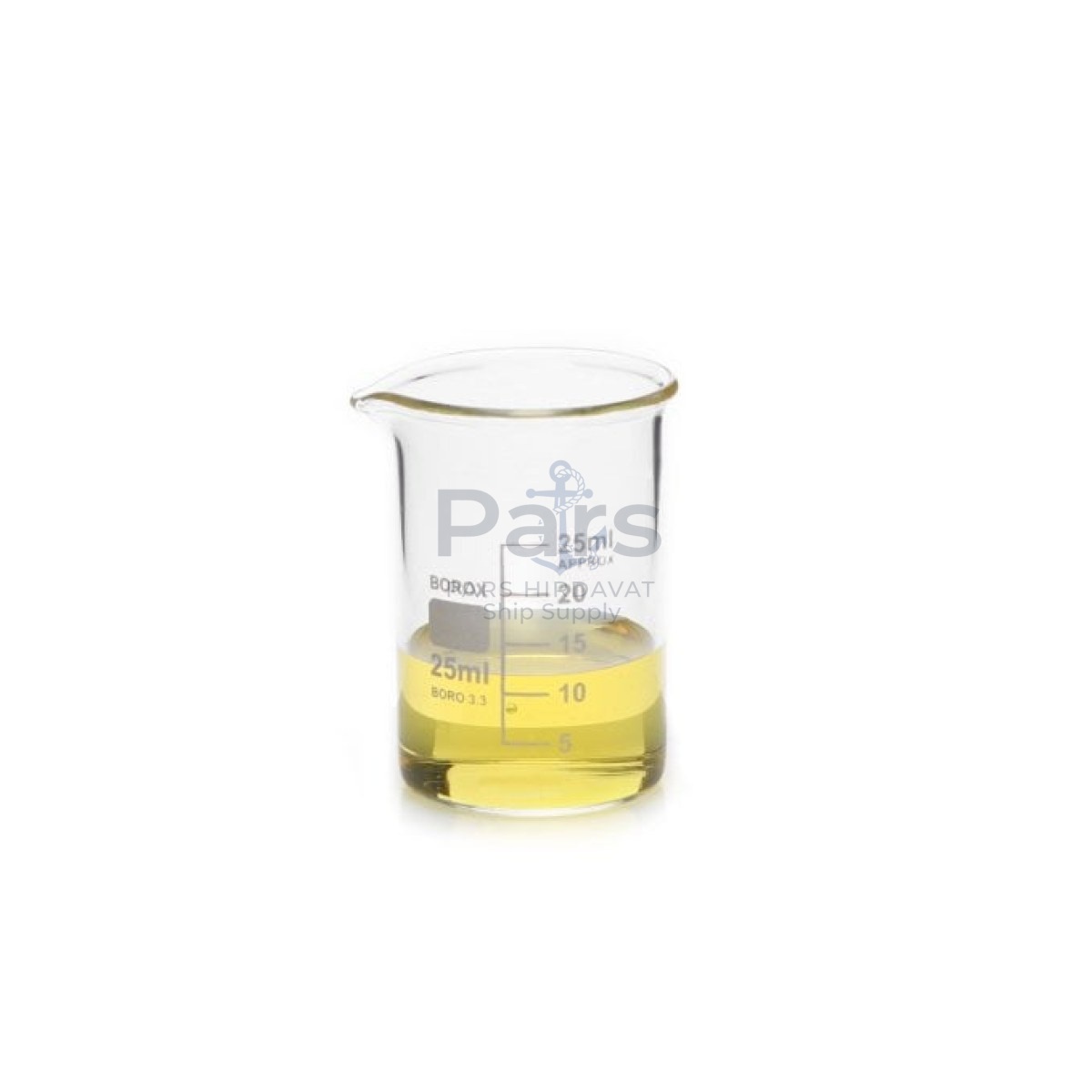 Borox Cam Beher 25 ml - Kısa Form Isıya Dayanıklı Beaker