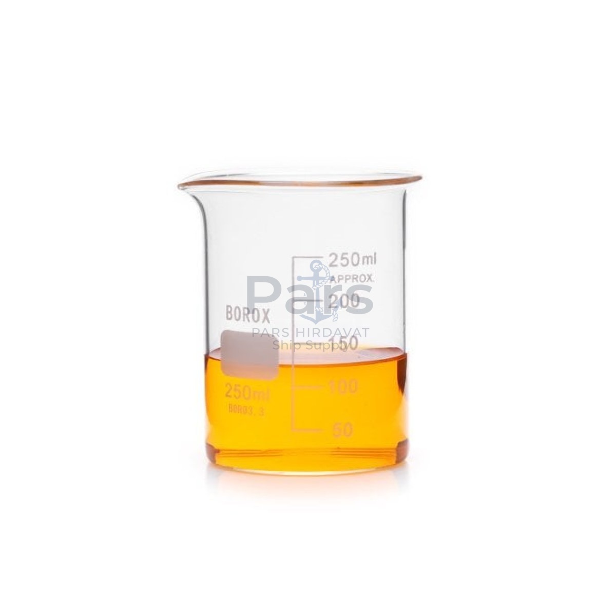 Borox Cam Beher 250 ml - Kısa Form Isıya Dayanıklı Beaker