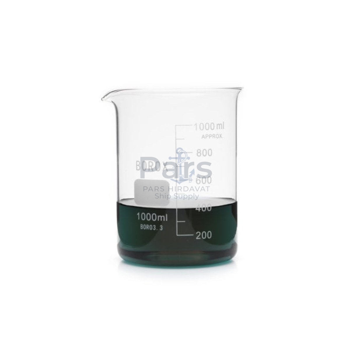 Borox Cam Beher 1000 ml - Kısa Form Isıya Dayanıklı Beaker