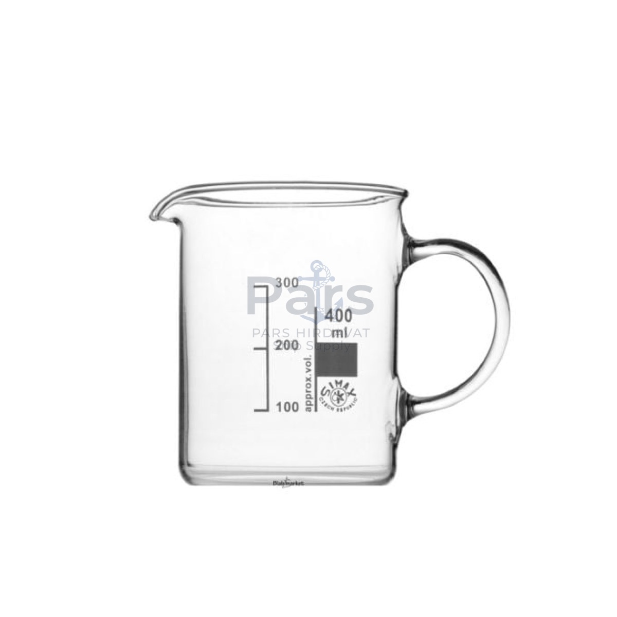 Simax Kulplu Cam Beher 400 ml - Kısa Form Isıya Dayanıklı Beaker