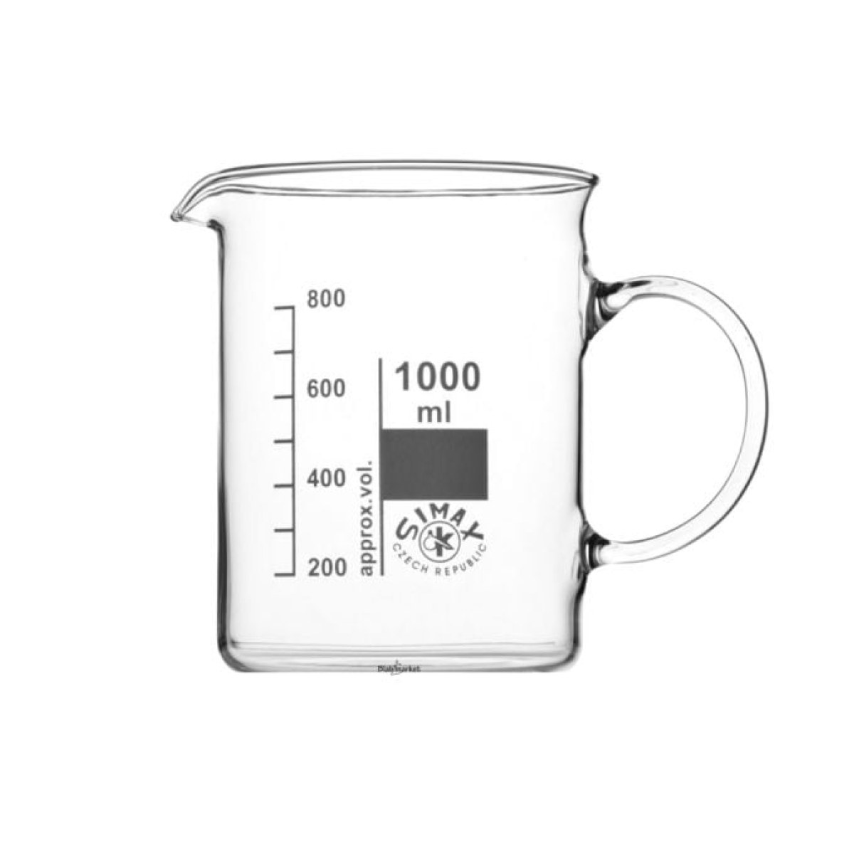 Simax Kulplu Cam Beher 1000 ml - Kısa Form Isıya Dayanıklı Beaker