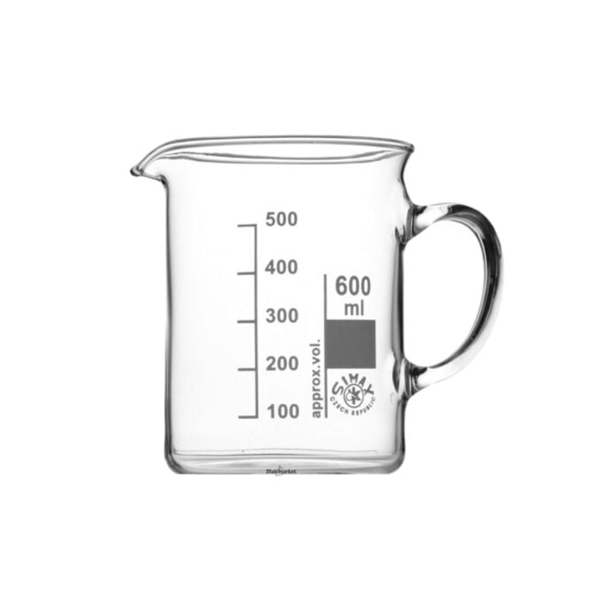 Simax Kulplu Cam Beher 600 ml - Kısa Form Isıya Dayanıklı Beaker