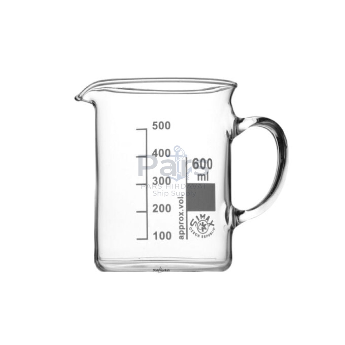 Simax Kulplu Cam Beher 600 ml - Kısa Form Isıya Dayanıklı Beaker