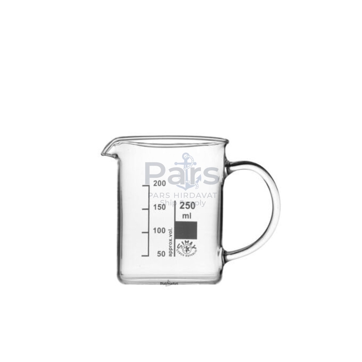 Simax Kulplu Cam Beher 250 ml - Kısa Form Isıya Dayanıklı Beaker