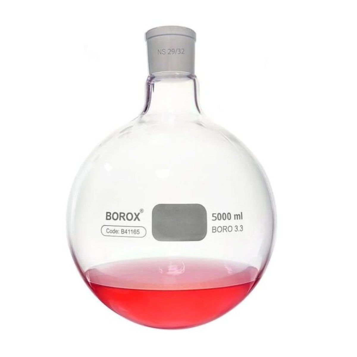 Borox Cam Balon 5000 ml - Dibi Yuvarlak - Norm Şilifli 29/32 - Kaynatma Balonu