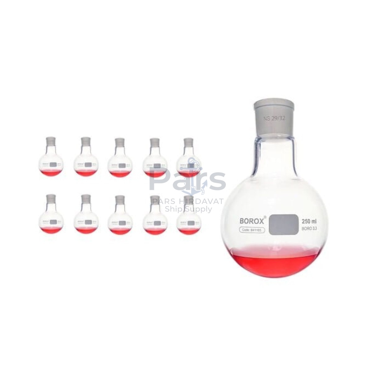 Borox Cam Balon 250 ml - Dibi Yuvarlak - Norm Şilifli 29/32 - Kaynatma Balonu - 10 pcs Toptan